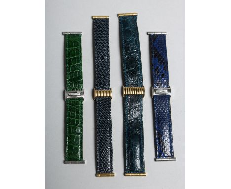 FOUR BOUCHERON LEATHER WATCH STRAPS.