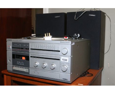 A vintage Ferguson Stereo master hifi system along with a pair of speakers.