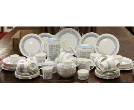 A comprehensive Royal Doulton tea and coffee service decorated in the Counterpoint pattern.