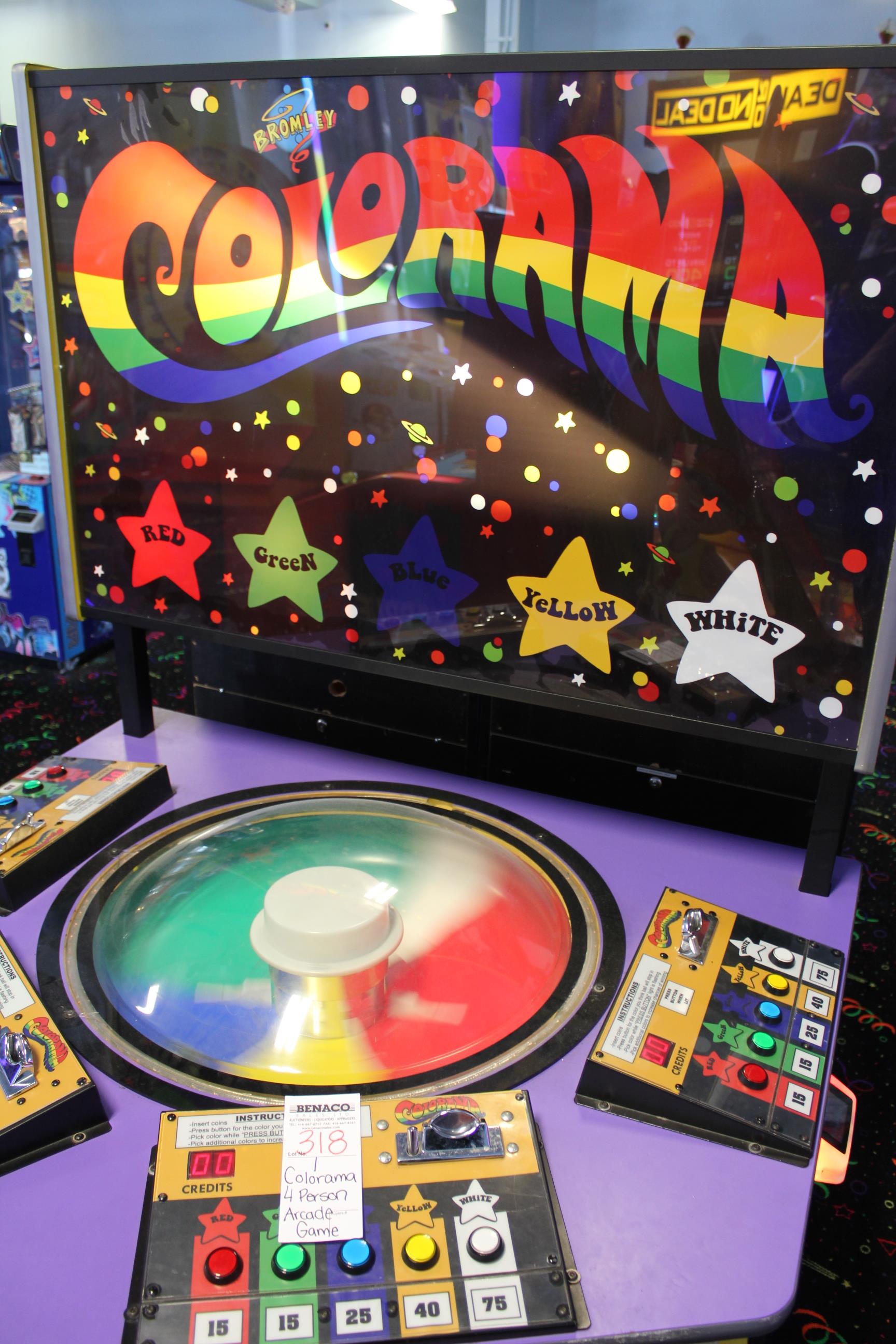 1X, COLORAMA 4PERSON ARCADE GAME **** CARD SWIPE SYSTEM & GAME PRIZES