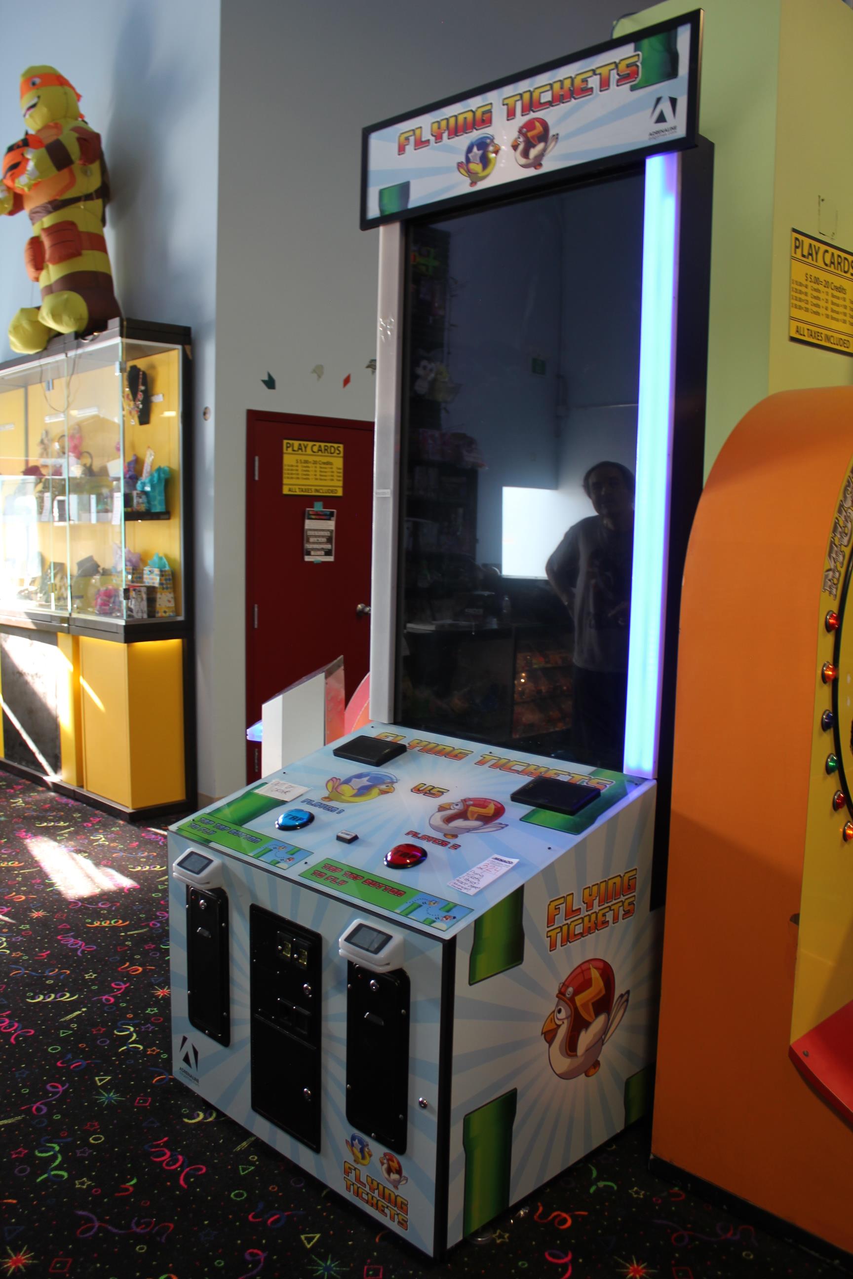1X, FLYING TICKETS, 2-PERSON ARCADE GAME (BY ADRENALINE) **** CARD