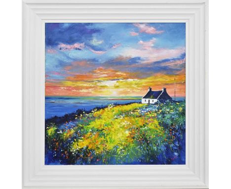 NATALIE SOUTER (SCOTTISH b. 1989), DAWN LIGHT, ISLE OF MULL  oil on canvas, signed, titled versoframed image size 50.5cm x 50