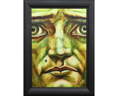 * FRANK MCFADDEN (SCOTTISH b. 1972), PORTRAIT, MAN oil on canvas, signedframedimage size 99cm x 69cm, overall size 123cm x 92