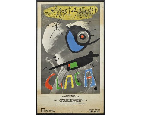 * JOAN MIRO (SPANISH 1893 - 1983), MORI EL MERMA : COMPANIA DE TEATRE CLACA (PICAZO 103)  original 1978 exhibition posterfram