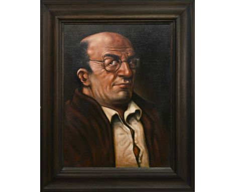 * PETER HOWSON OBE (SCOTTISH b. 1958), THE PORTRAIT OF ROBERT HELLER  oil on canvas, signedframedimage size 60cm x 45cm, over