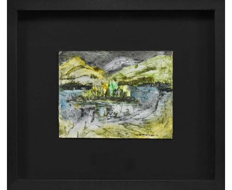 * PADRAIG MACMIADHACHAIN (IRISH 1929 - 2017), YELLOW LIGHT, DEEP COVE, VANCOUVER CANADA  oil on panel, signed and dated '83mo
