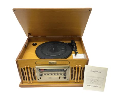 Vintage Collection Gramophone, model MT-GA05, record CD tape player AM/FM radio, W47cm H24cm 