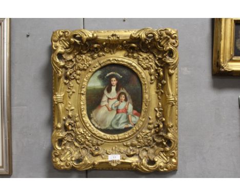 A VINTAGE GILT FRAMED OIL PAINTING DEPICTING TWO GIRLS SIGNED WILLIAM GEORGE HOWARTH 
