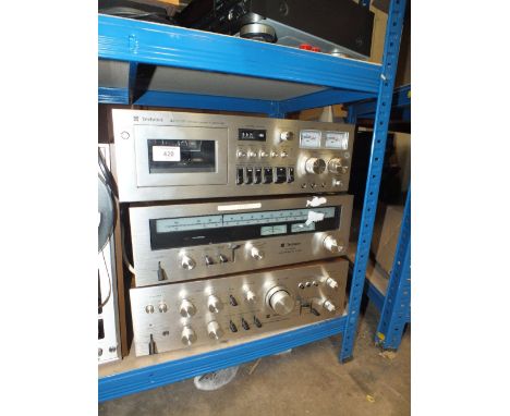 A TECHNICS CASSETTE DECK, AMPLIFIER & TURNER