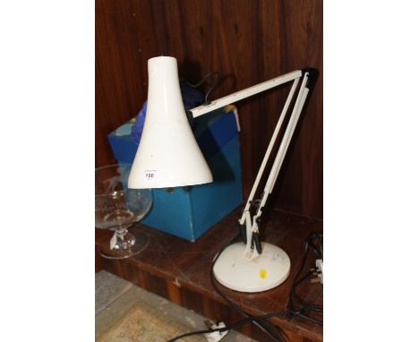 A VINTAGE WHITE ANGLE-POISE LAMP