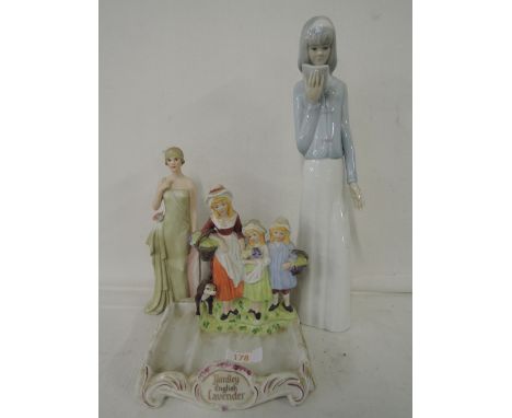 A vintage style Yardley English Lavender advertising dish and Italian style figurine