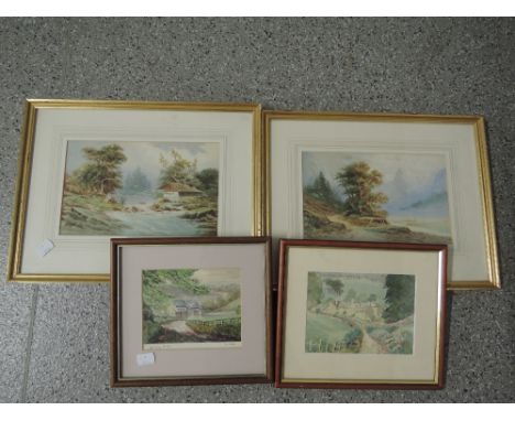 A selection of vintage original watercolour country scenes one signed M.A.Haans