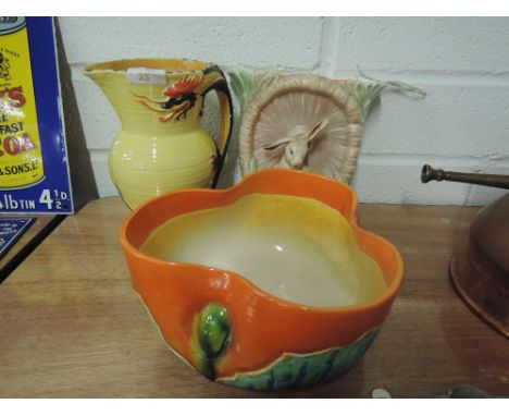 A selection of vintage ceramics including Bretby 3364H, Burleigh Ware and Sylvac