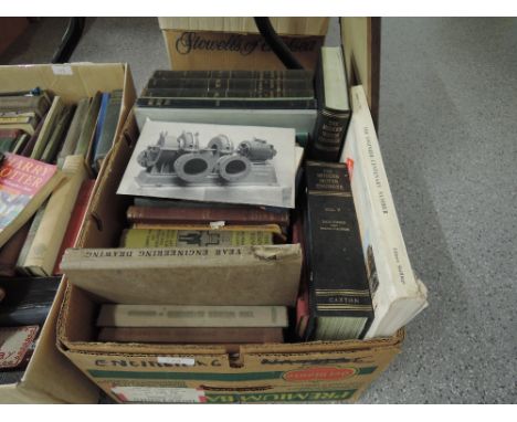 A box of vintage volumes and reference books relating to motor engineer and mechanics 