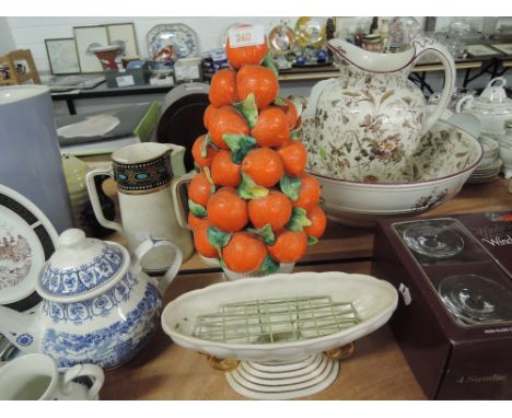 A selection of vintage ceramics including Spode vase