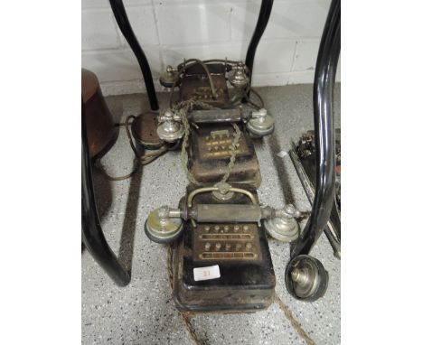 A selection of vintage Ericsson Telephones with an antique style 