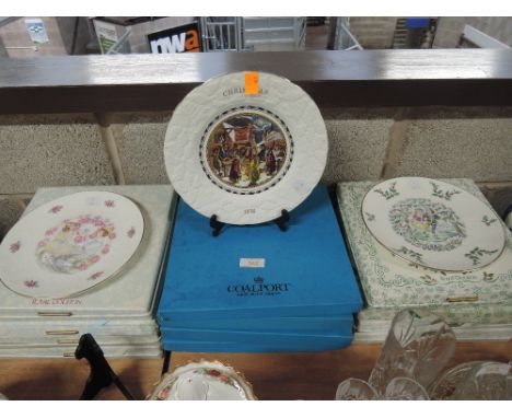 A selection of vintage ceramic plates including Coalport and Royal Doulton