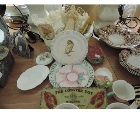 A selection of vintage ceramics including Emma Bridgewater Baby bird plate