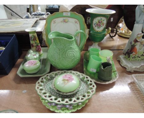 A selection of vintage ceramics including Victorian style mantle vase 