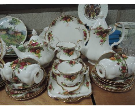 A part tea service by Royal Albert in the Old Country Roses pattern 26 pieces approx