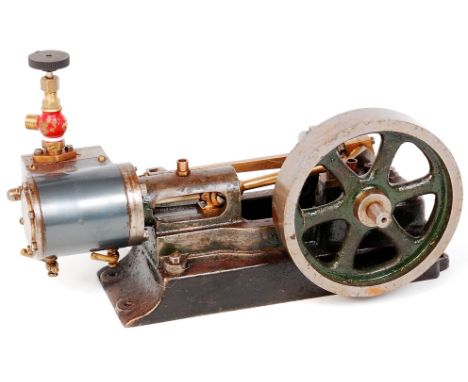 Stuart Turner No.8 horizontal single cylinder mill engine, the metal lagged cylinder 1 inch bore by 1 inch stroke, fitted ecc