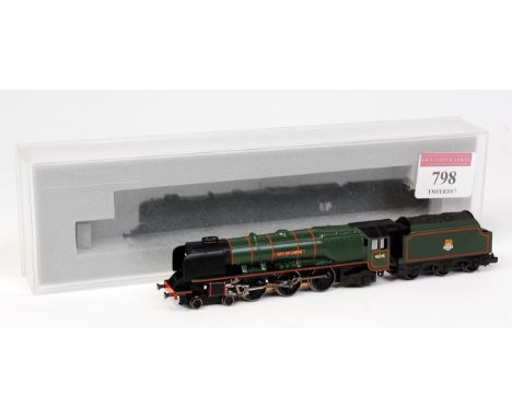 A Graham Farish N gauge BR lined green 'City of London' engine and tender (G-BG)
