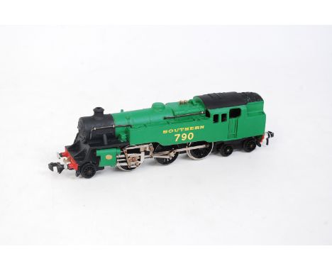 Hornby Dublo 2-rail EDL18 2-6-4 tank engine, repainted in green with Southern No.790, well finished