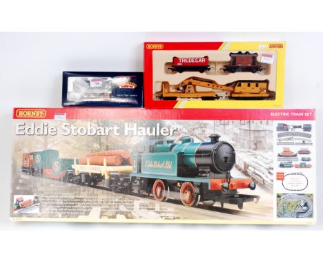 A Hornby R1061 'Eddie Stobart Haulier' train set, missing Trakmat, otherwise appears complete (G-BG) sold with Hornby Railroa