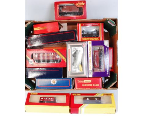 17 Bachmann Hornby and Dapol wagons, some in wrong boxes including Bachmann SR Queen Mary brake van, Dapol limited editions e