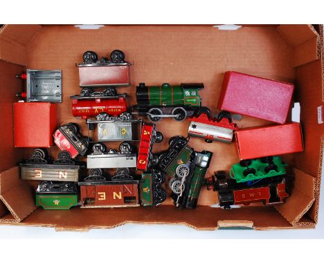 Mixed lot of mainly Hornby items No. 30, No. 20 engines, M0 and 20 wagons noted, also a few Chad Valley items (a/f)