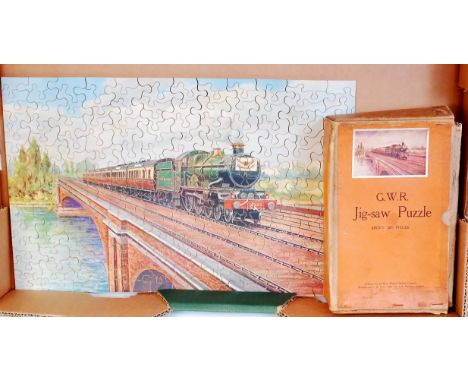 Chad Valley for Great Western Railway Puzzle Group, 2 Examples, both complete, to include "Piccadilly Circus" by Charles Pear
