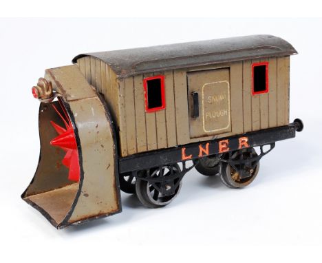 A Hornby No. 1 rotary snow plough grey LNER c.1923 rear coupling missing 