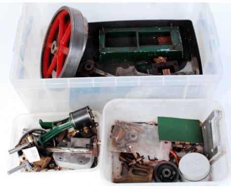 Mixed lot of various Stuart Turner and other live steam accessories and spares, to include fly wheels, valves, cylinder casin
