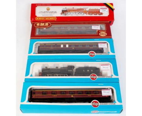 A Hornby R357 LMS maroon Patriot class engine and tender 5541 'Duke of Sutherland' (G-BG), Airfix LMS black Fowler 4F goods e