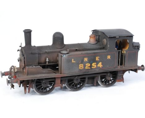 Kit built brass Connoisseur Models finescale 2 rail class J71 0-6-0 LNER tank engine No. 8254 weathered black finish fitted w