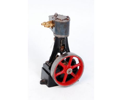 Stuart Turner, No.10 vertical steam engine comprising of single vertical cylinder suspended on a single A frame, with cast in