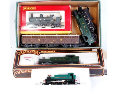 Hornby R2198 half cab pannier tank engine GWR 277 (G-BG), freelance 0-4-5 tank engine No. 101 box inner only (G,BD), Ivatt BR