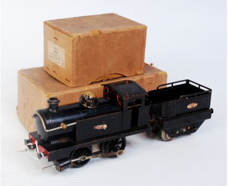 A Hornby No. 1 clockwork 'Zulu' tank engine black/red areas of paint loss and corrosion present, in card box (FG-BFG), and a 
