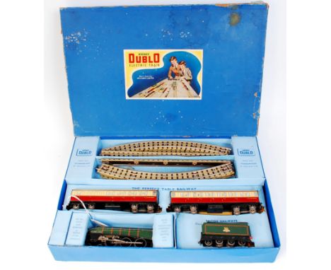 A Hornby Dublo 3-rail EDP11 'Silver King' BR passenger set, engine has one con rod loose, otherwise contents good, box lid ha