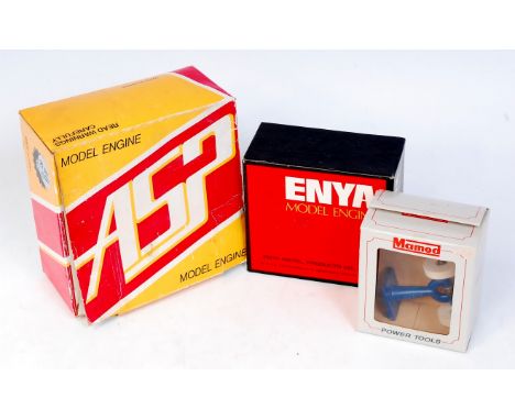 Model Engine and Steam Accessory Group, to include boxed Enya SS30 Engine, Boxed ASP Engine, and a boxed Mamod Polishing Tool