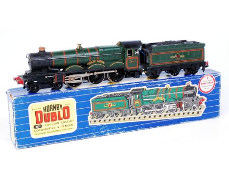 A Hornby Dublo 3221 'Ludlow Castle' engine and tender, one or two blemishes to lining, otherwise good for age (G-BG)
