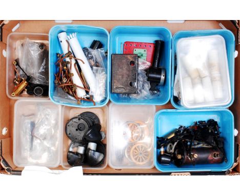 Collection of mixed Steam Engine Accessories and spares, to include Stephensons Rocket Parts, wheels, tubing, boiler doors, a