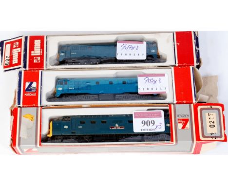Lima N gauge Deltic type diesel locomotive 'The Fyfe & Forfar Yeomanry' (G-BF), and 2 class AIA-AIA diesel locomotives (G-BF)