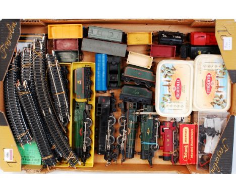Mixed lot of mainly Triang locomotives, rolling stock etc, for spares or repair (a/f), and some Lima track straights and curv