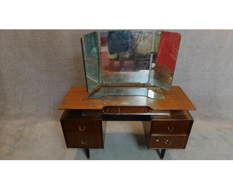A vintage teak E. Gomme G-Plan dressing table. 135x125x47cm 