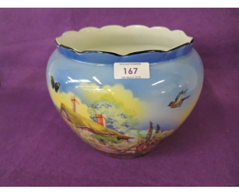 A vintage planter with transfer print 