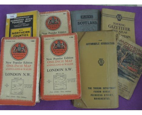 A selection of vintage maps and ordnance survey