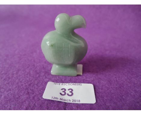 A miniature Jade ite carved figure possibly Do Do bird