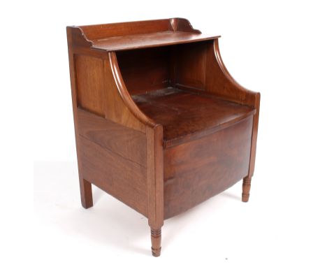 A George III mahogany bedside commode, 57cm wide