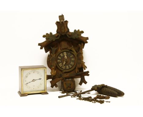 A Black Forest cuckoo clock, and an Elliott mantel clock (2)